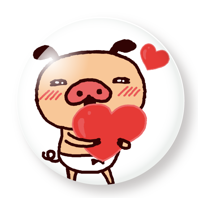 パンパカパンツ 缶バッジ(ハート)